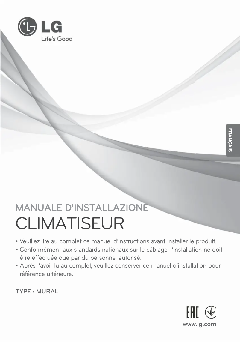 Page 1 de la notice Guide d'installation LG MS24SQ