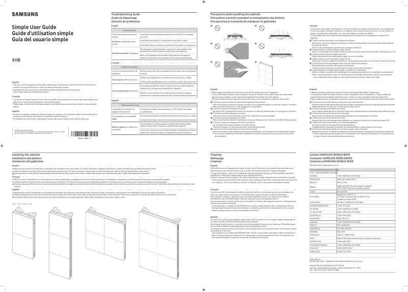 Page 1 de la notice Manuel utilisateur Samsung XHB100