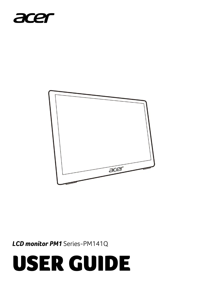 Page 1 de la notice Guide de démarrage rapide Acer PM141Q