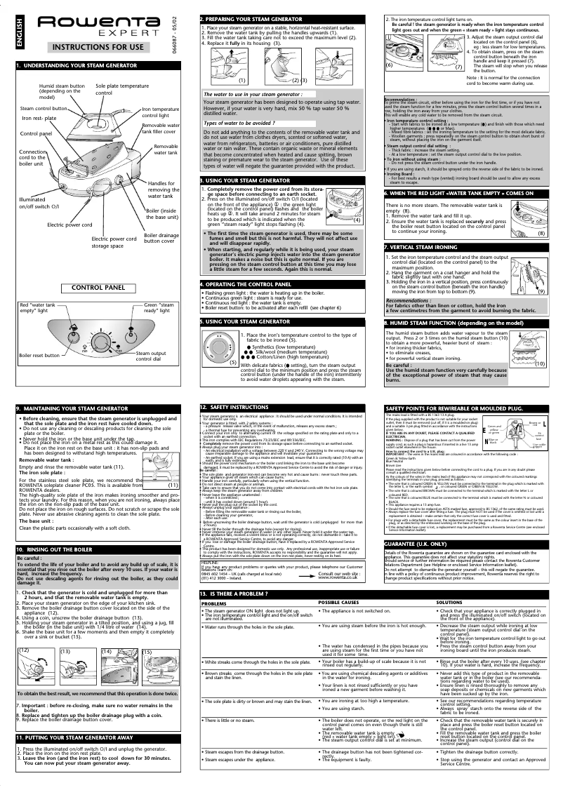 Page 1 de la notice Manuel utilisateur Rowenta Expert DG 940