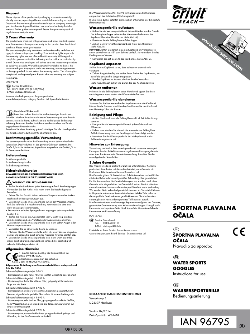 Página 1 del manual Manual de usuario Crivit IAN 96795