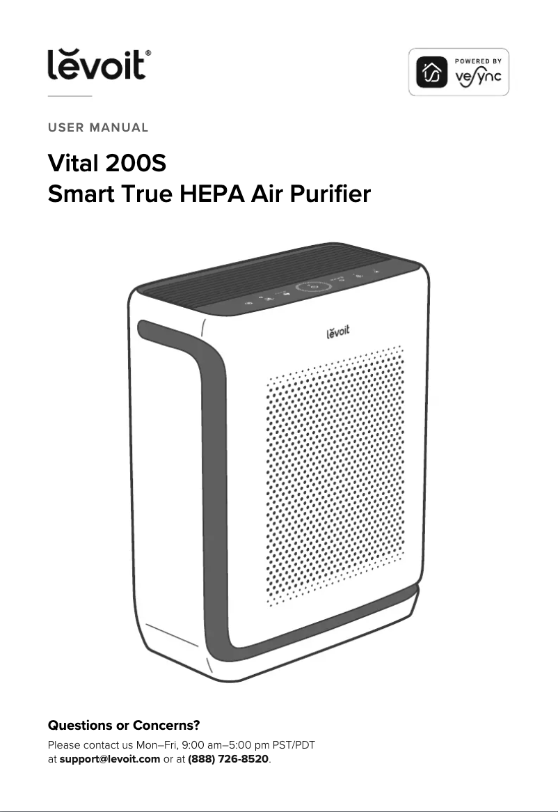 Page n°1 - Manuel utilisateur Levoit Vital 200S