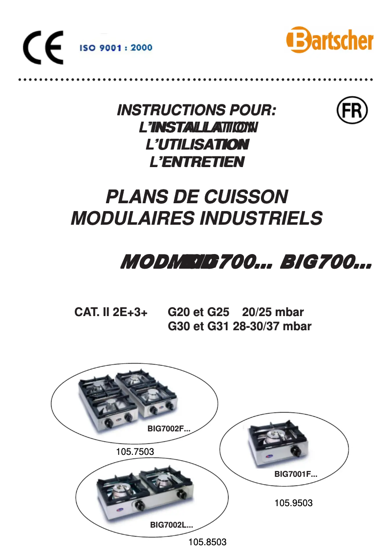 Page n°1 - Manuel utilisateur Bartscher 2K1100-N