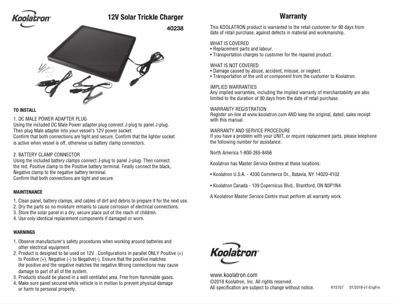 Página 1 del manual Manual de usuario Koolatron 402388