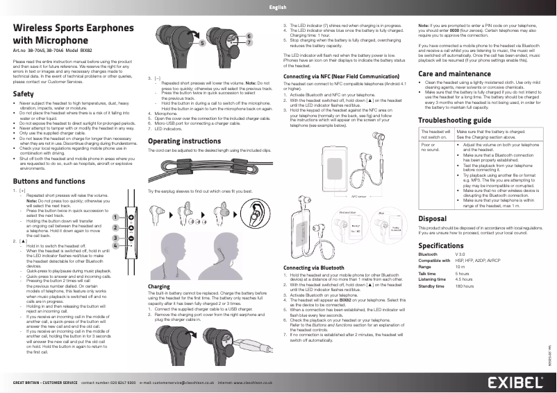 Page n°1 - Manuel utilisateur Exibel BIX82