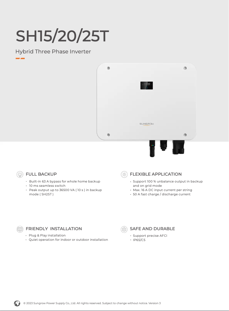 Image de la première page du manuel de l'appareil SH15T