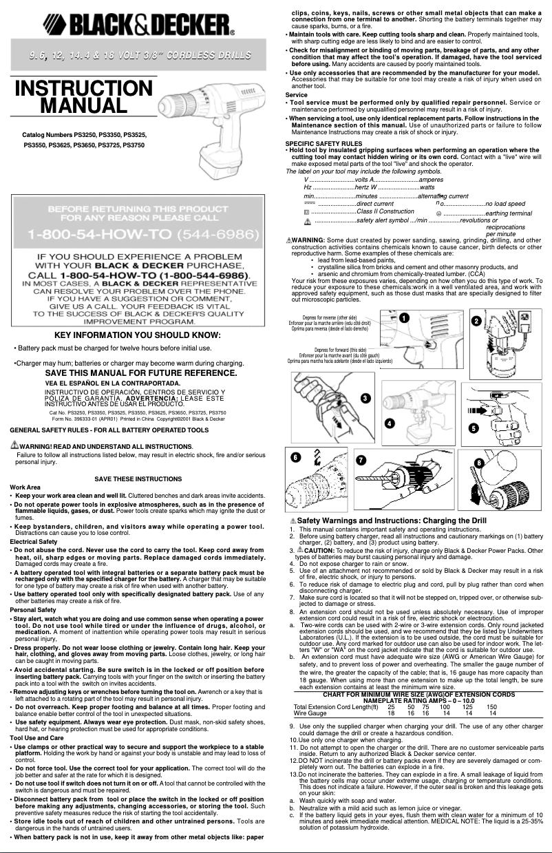 Page 1 de la notice Manuel utilisateur Black & Decker PS3550