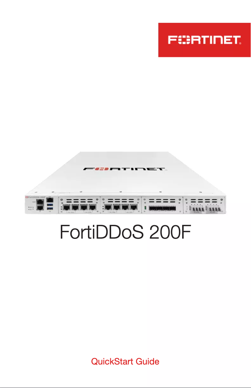 Page 1 de la notice Manuel utilisateur Fortinet FortiDDoS 200F