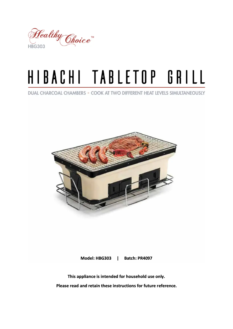 Image de la première page du manuel de l'appareil HBG303