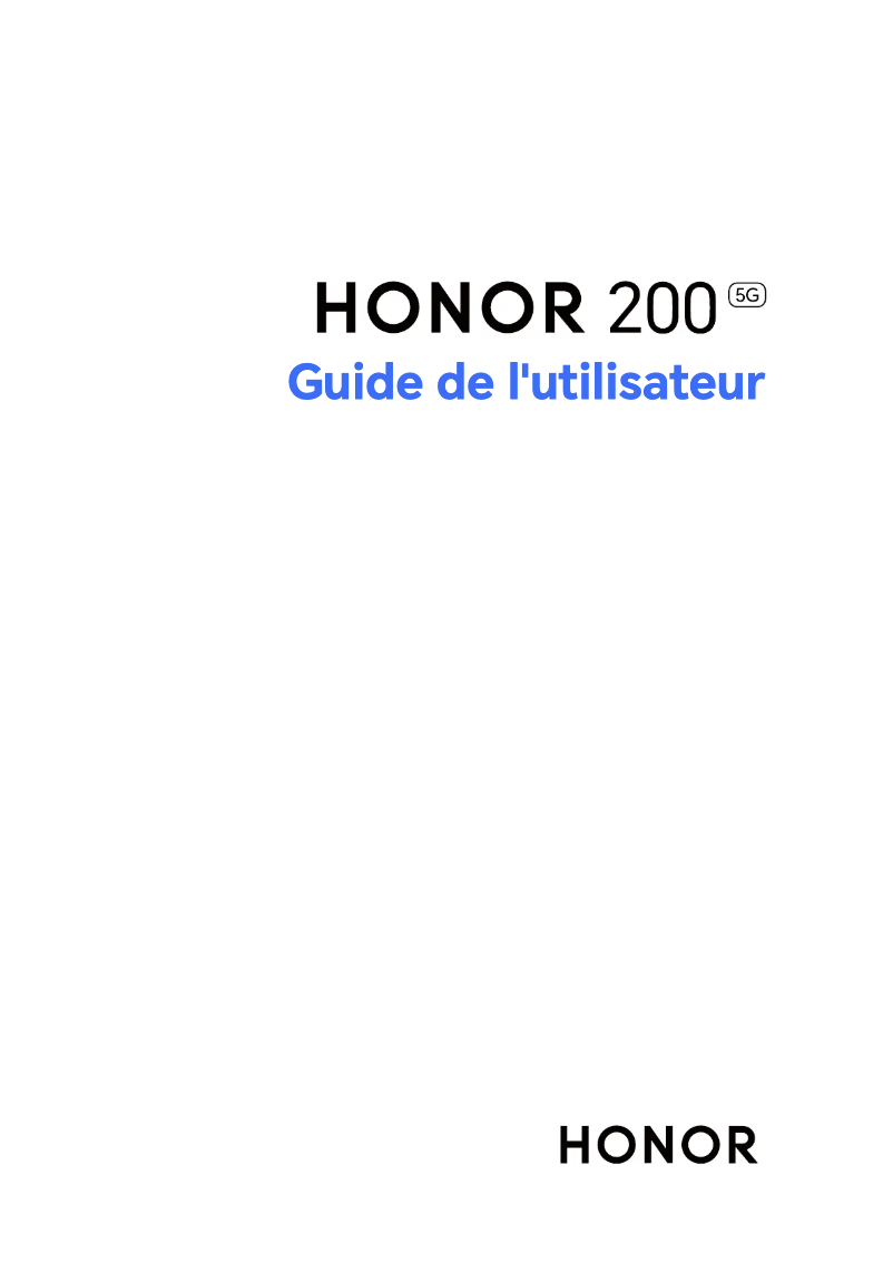 Page 1 de la notice Manuel utilisateur Honor 200