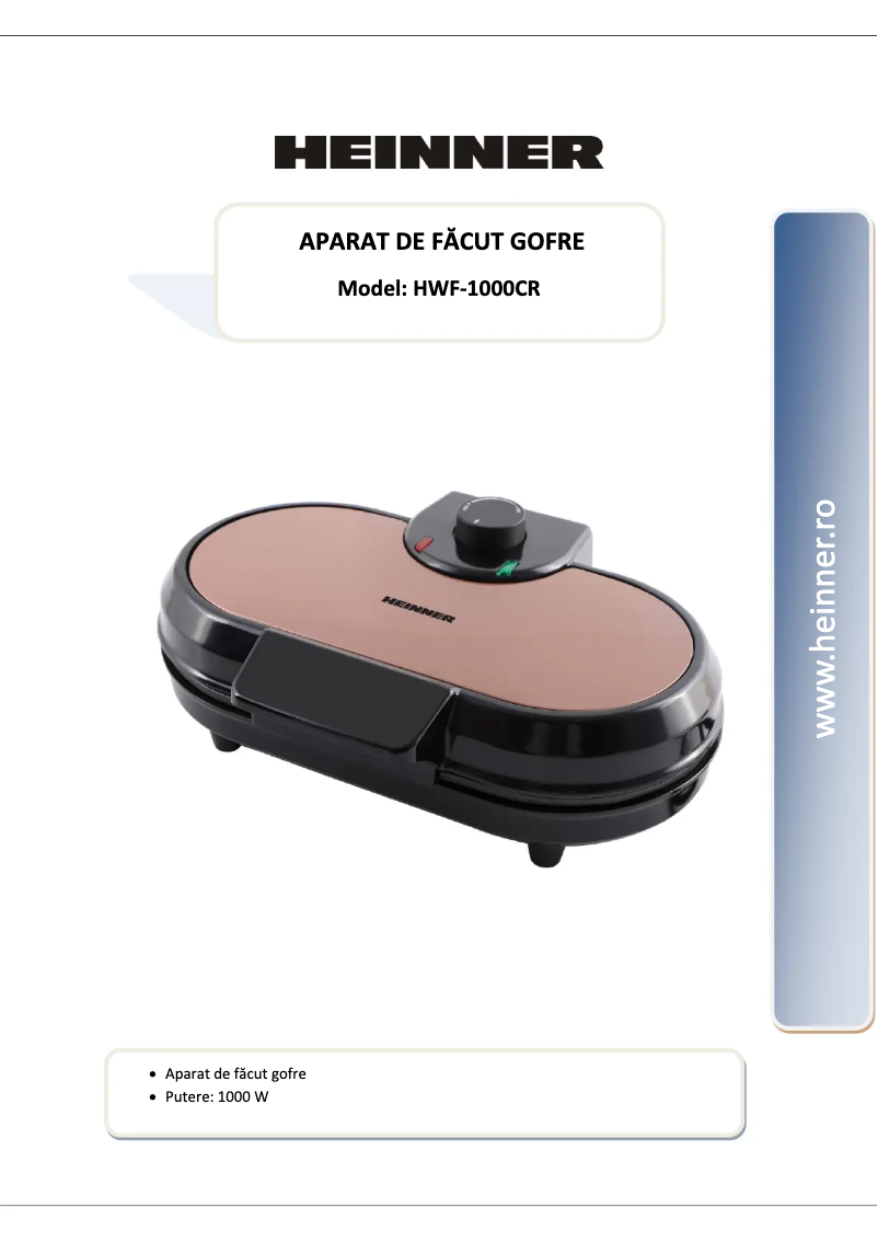 Imagen de la primera página del manual del dispositivo HWF-1000CR