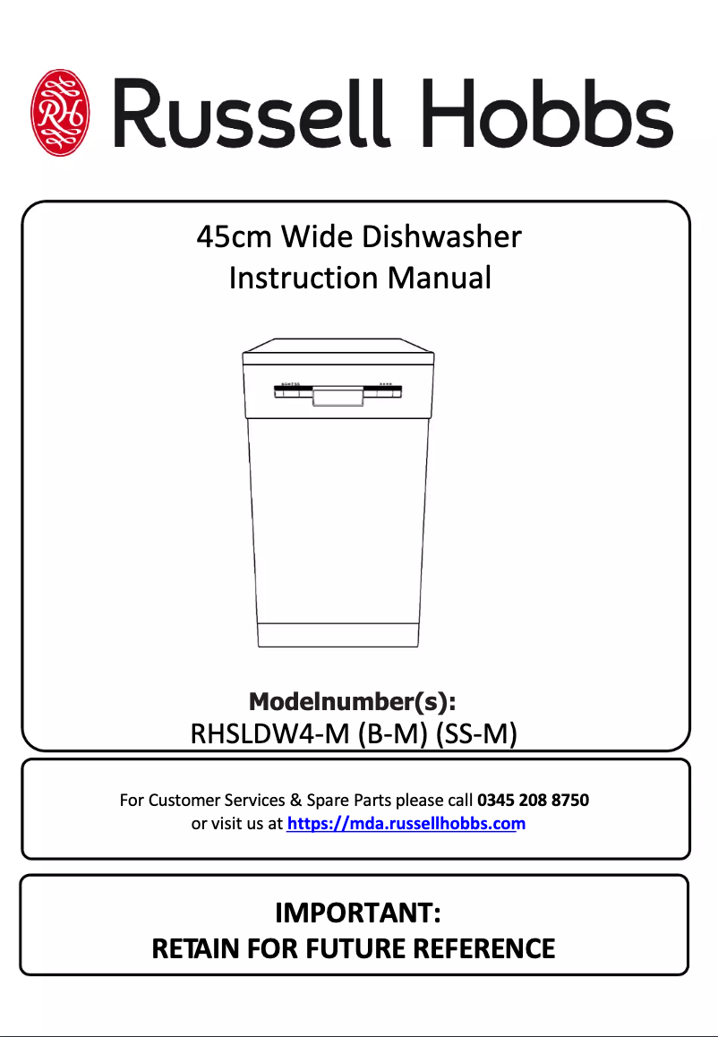 Page 1 of the manual User Manual Russell Hobbs RHSLDW4B-M