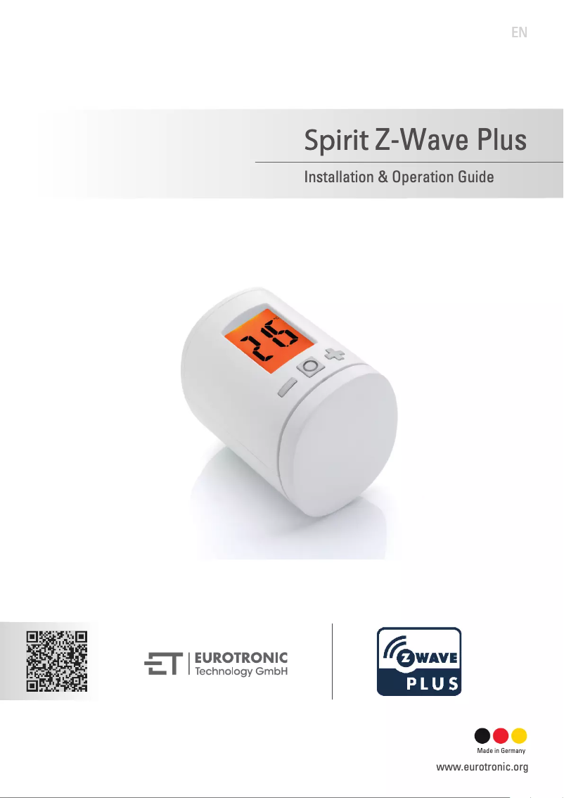 Image de la première page du manuel de l'appareil Spirit Z-Wave Plus