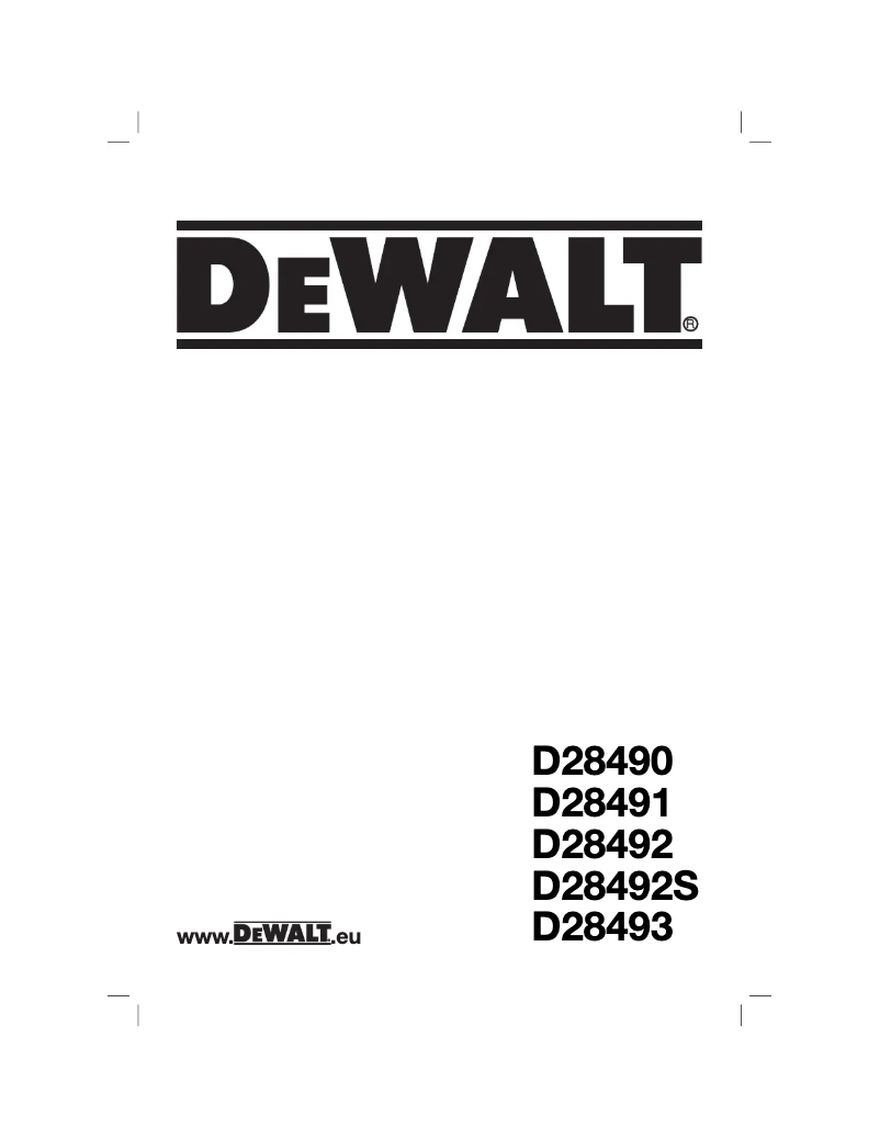 Page 1 de la notice Manuel utilisateur DeWalt D28492S