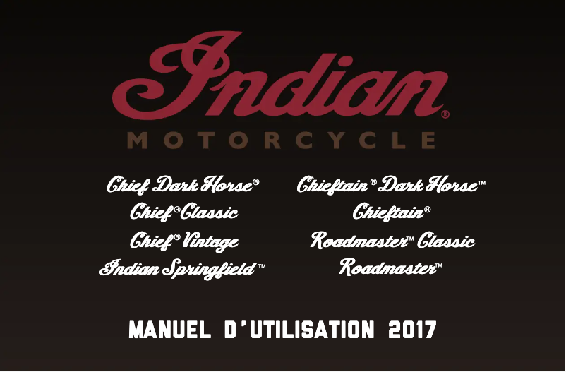 Page 1 de la notice Manuel utilisateur Indian Chief Vintage (2017)