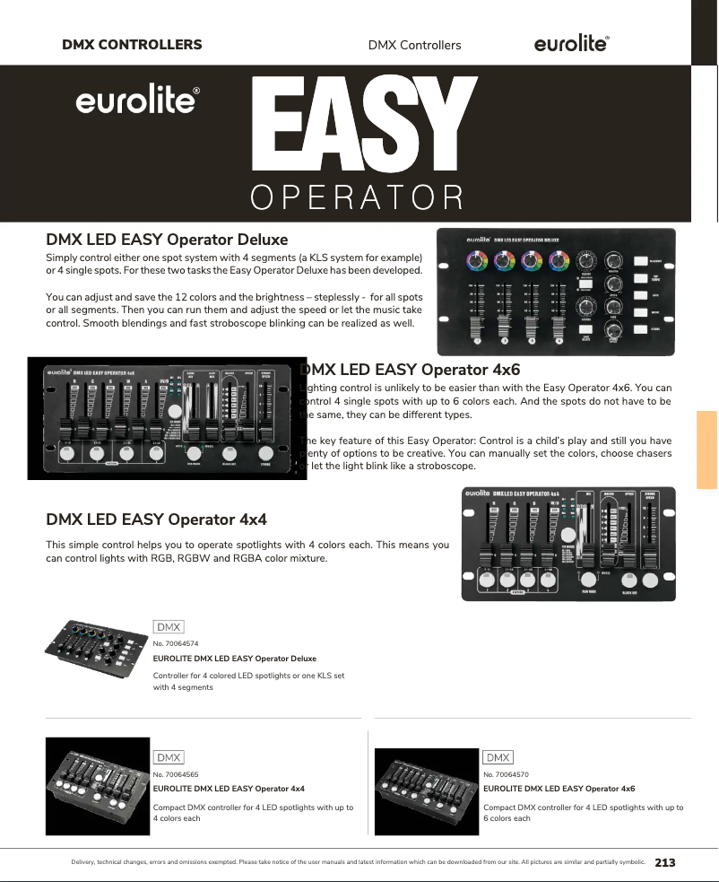 Page n°1 - Catalogue Eurolite DMX LED EASY Operator 4x6
