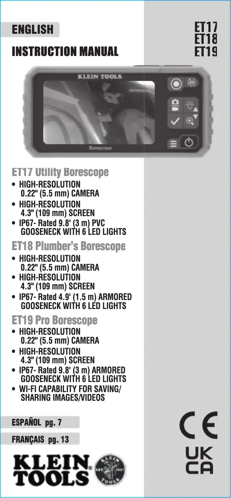 Página 1 del manual Manual de usuario Klein Tools ET19