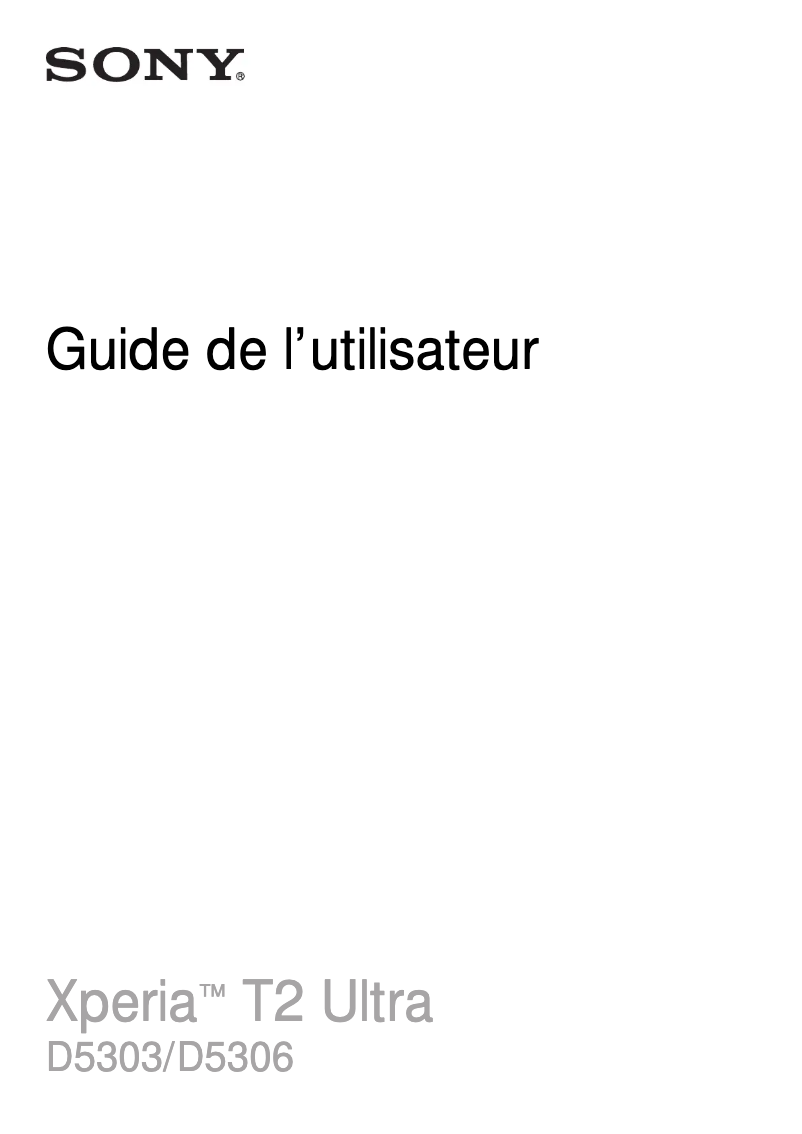 Imagen de la primera página del manual del dispositivo Xperia T2 Ultra