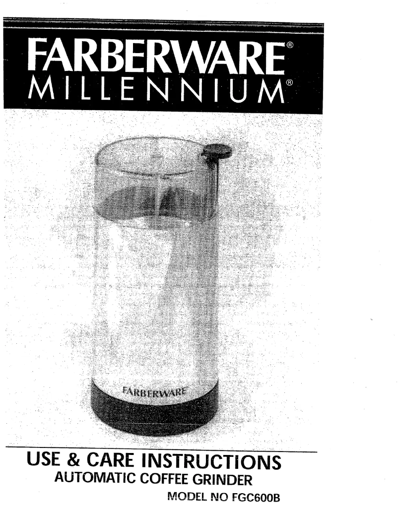 Page 1 de la notice Manuel utilisateur Farberware FGC600