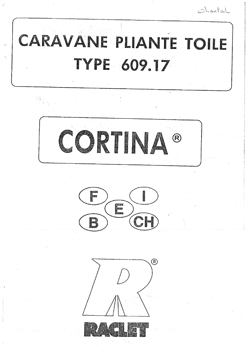 Page 1 de la notice Manuel utilisateur Raclet Cortina (609.17)