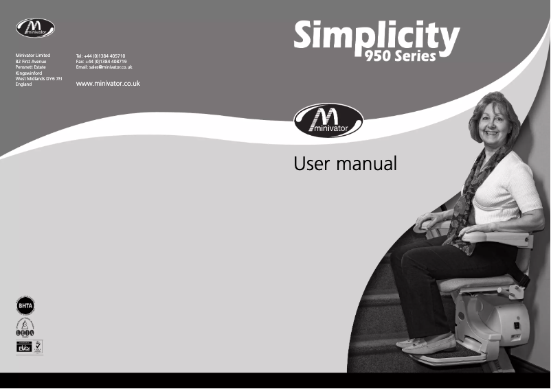 Page n°1 - Manuel utilisateur Minivator Simplicity 950