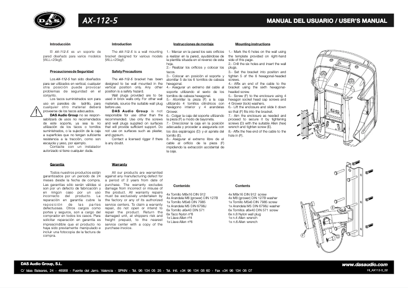 Image de la première page du manuel de l'appareil AX-112-5