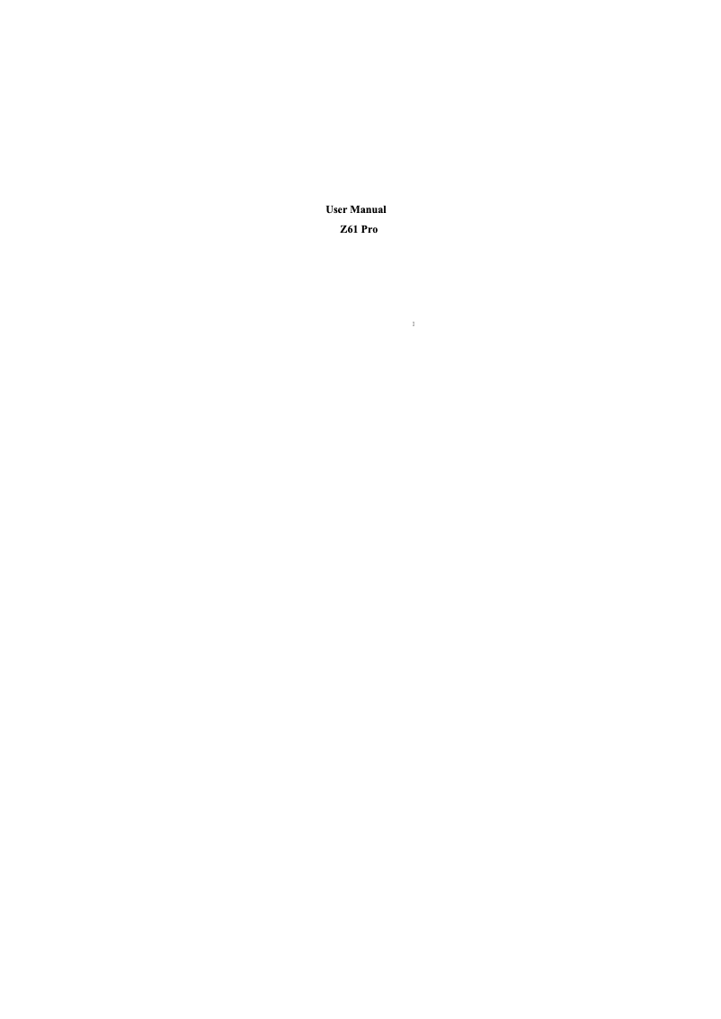 Page n°1 - Manuel utilisateur Lava Z61 Pro