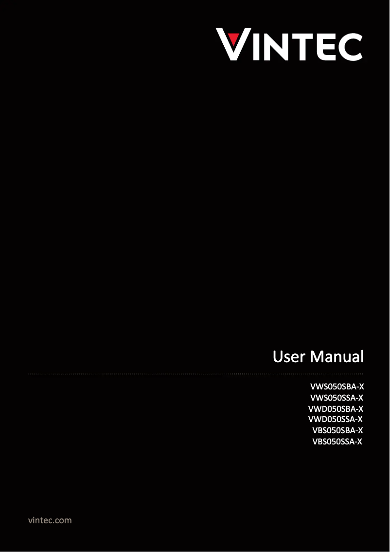 Page n°1 - Manuel utilisateur Vintec VBS050SBA