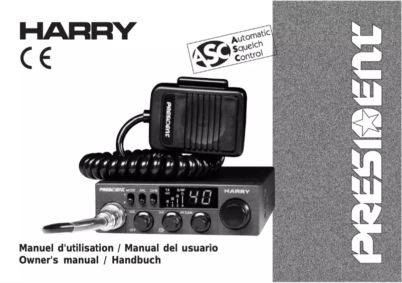 Page 1 de la notice Manuel utilisateur President Harry