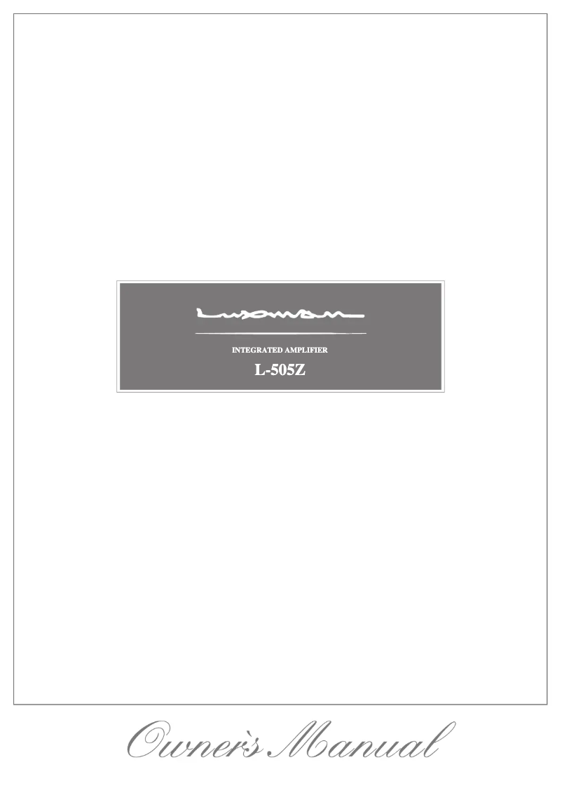 Page 1 de la notice Manuel utilisateur Luxman L-505Z