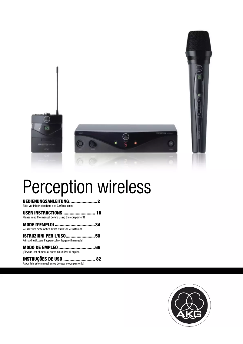 Page 1 de la notice Manuel utilisateur AKG Perception Wireless