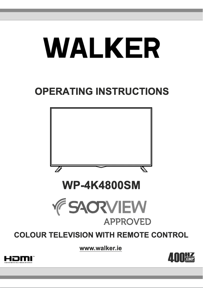 Page n°1 - Manuel utilisateur Walker WP-4K4800SM