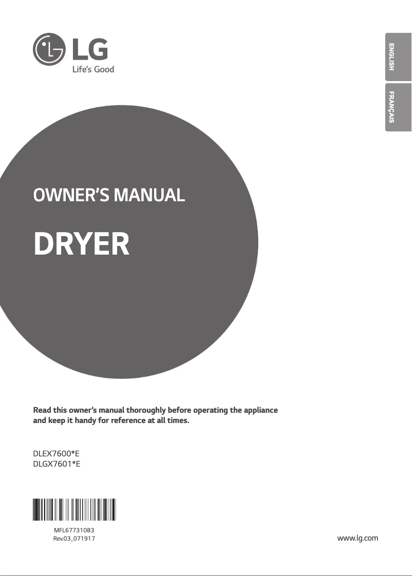 Image de la première page du manuel de l'appareil DLEX7600KE