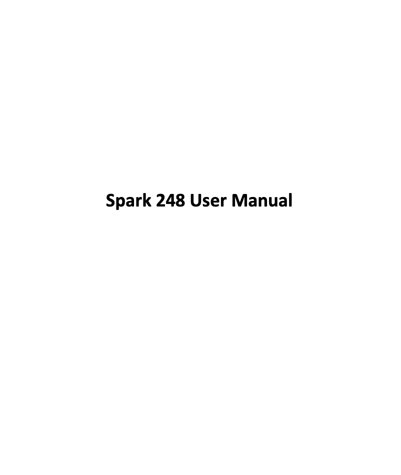 Image de la première page du manuel de l'appareil Spark 248
