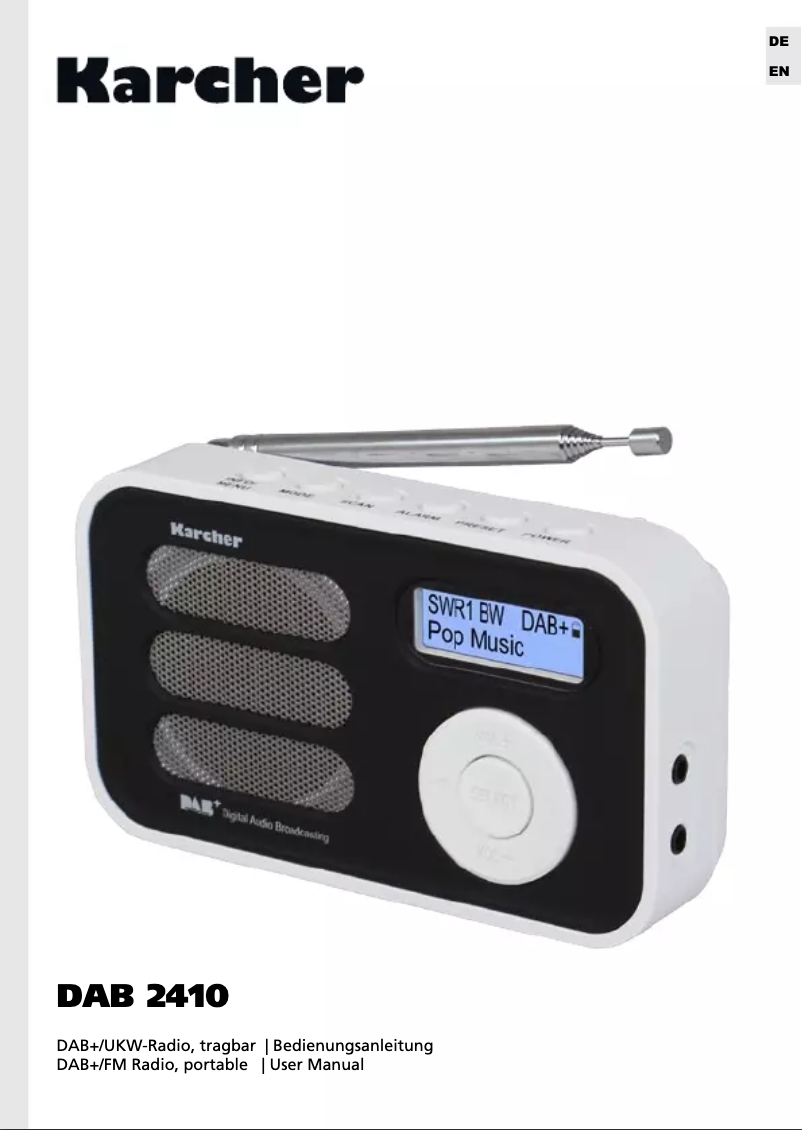Page 1 de la notice Manuel utilisateur Karcher Audio DAB 2410