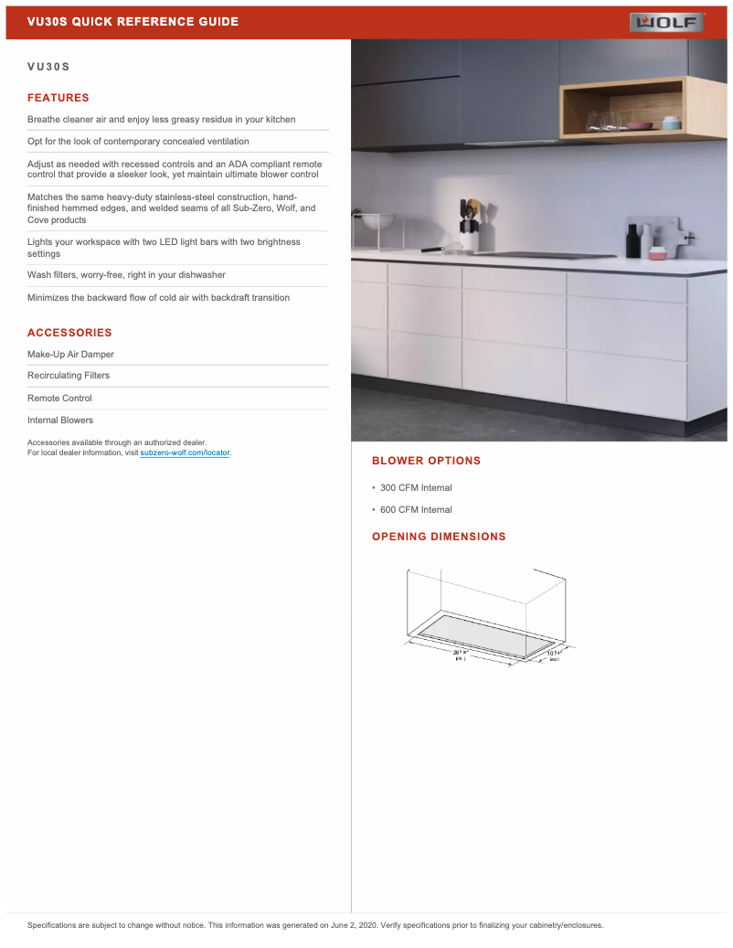 Page n°1 - Manuel utilisateur Wolf VU30S