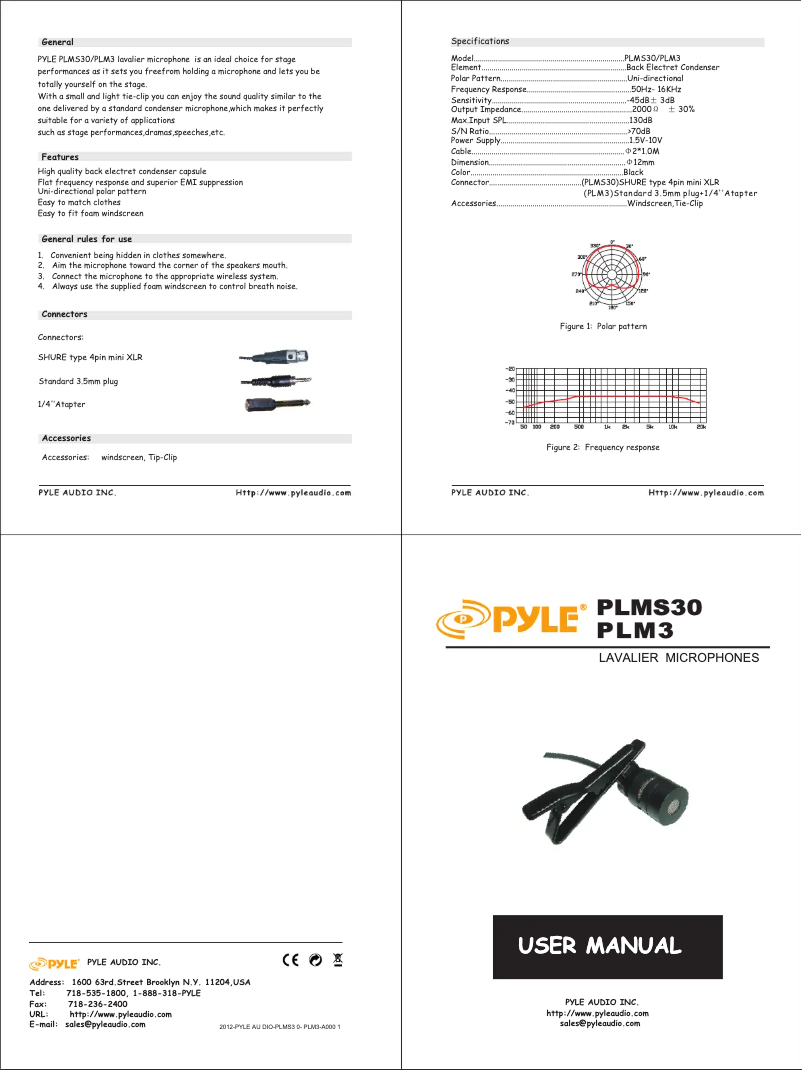 Image de la première page du manuel de l'appareil PLMS30