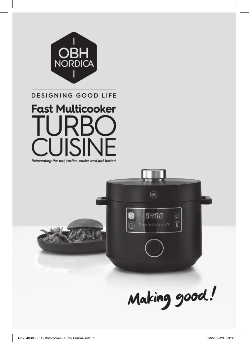 Image de la première page du manuel de l'appareil Turbo Cuisine QK7548S0