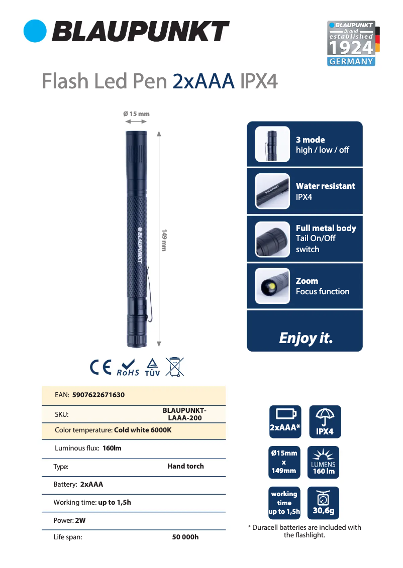 Page n°1 - Fiche technique Blaupunkt LAAA-200