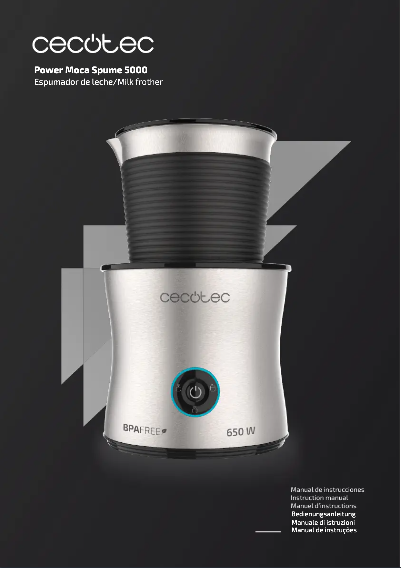 Image de la première page du manuel de l'appareil Power Moca Spume 5000