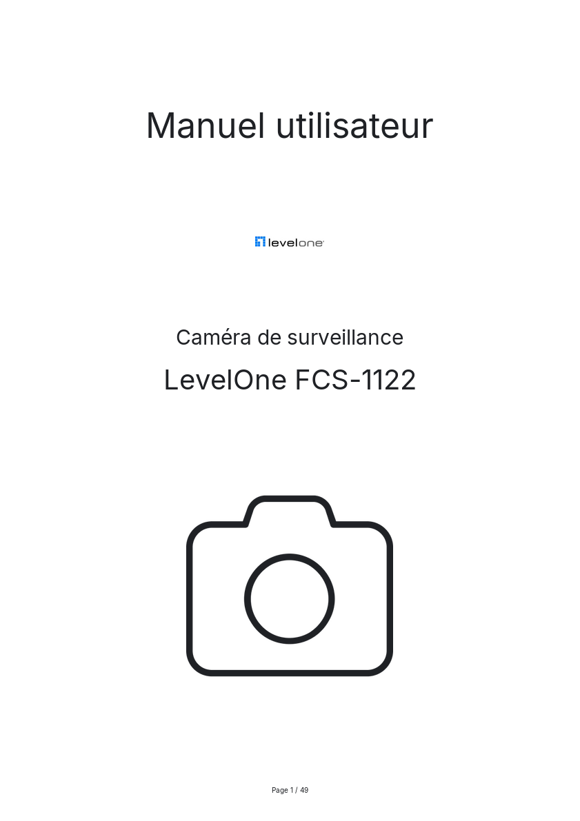 Page n°1 - Manuel utilisateur LevelOne FCS-1122