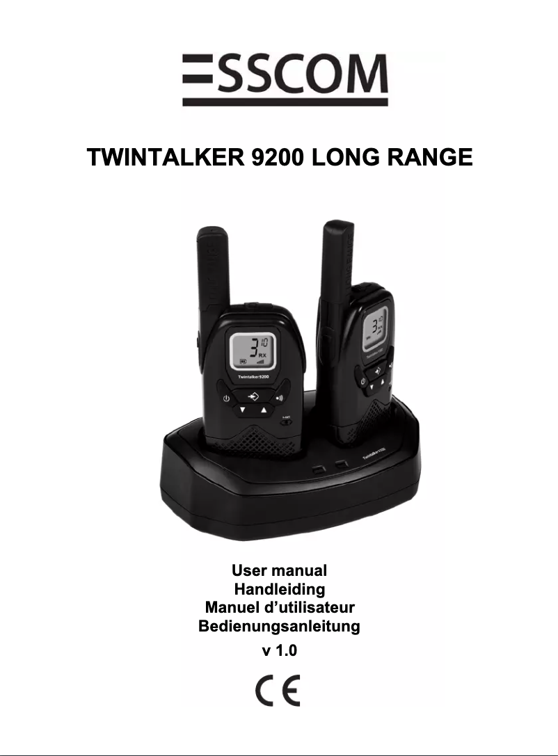 Page n°1 - Manuel utilisateur Esscom TwinTalker 9200