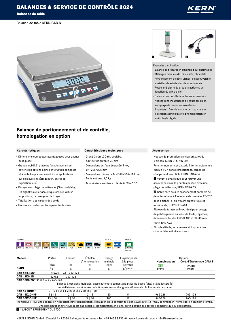 Page 1 de la notice Brochure Kern GAB 30K0.2N
