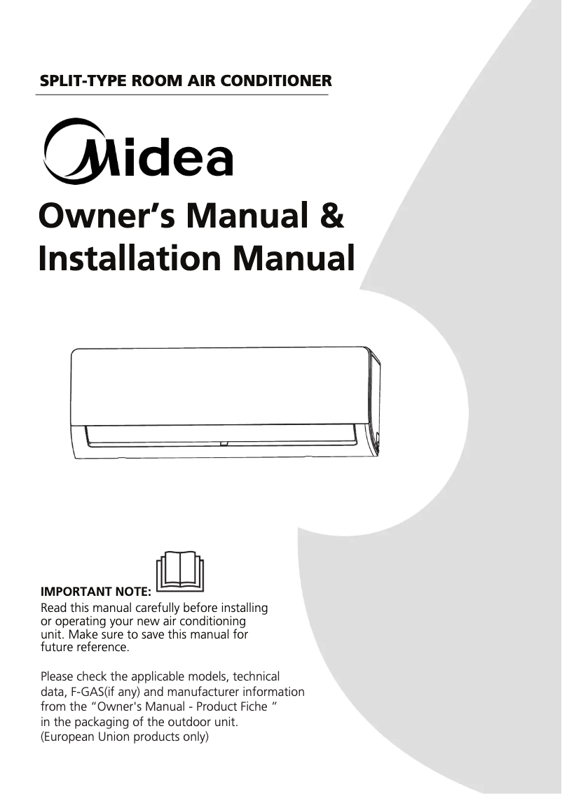 Page 1 de la notice Manuel utilisateur Midea MSAGC-18CRDN8-QD0GA