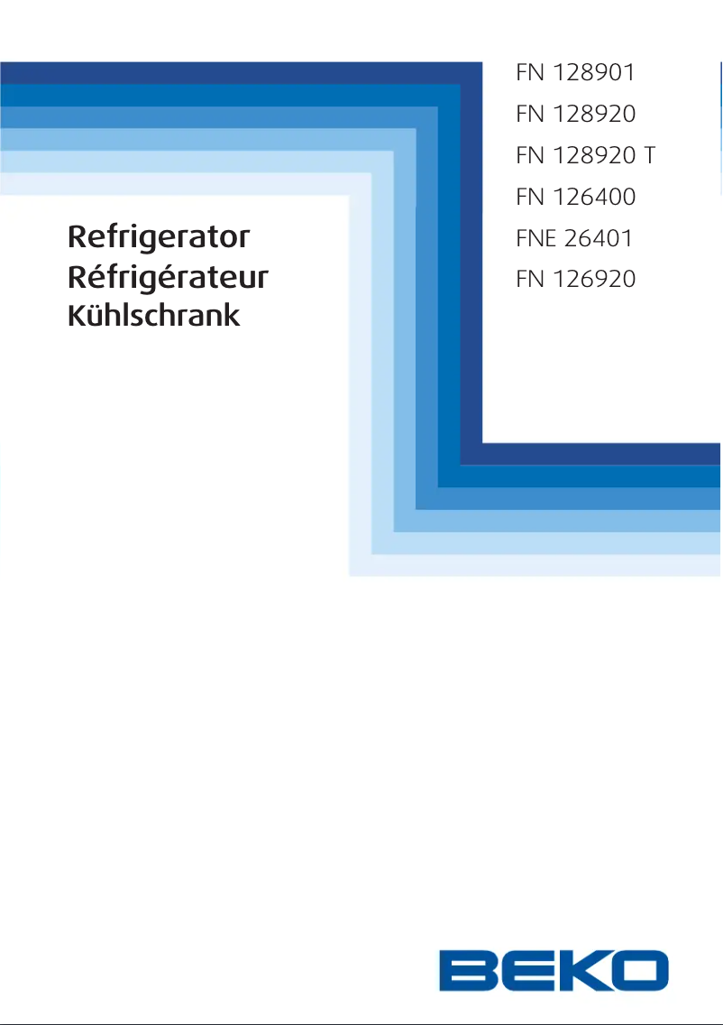 Page 1 de la notice Manuel utilisateur Beko FN 128920 T