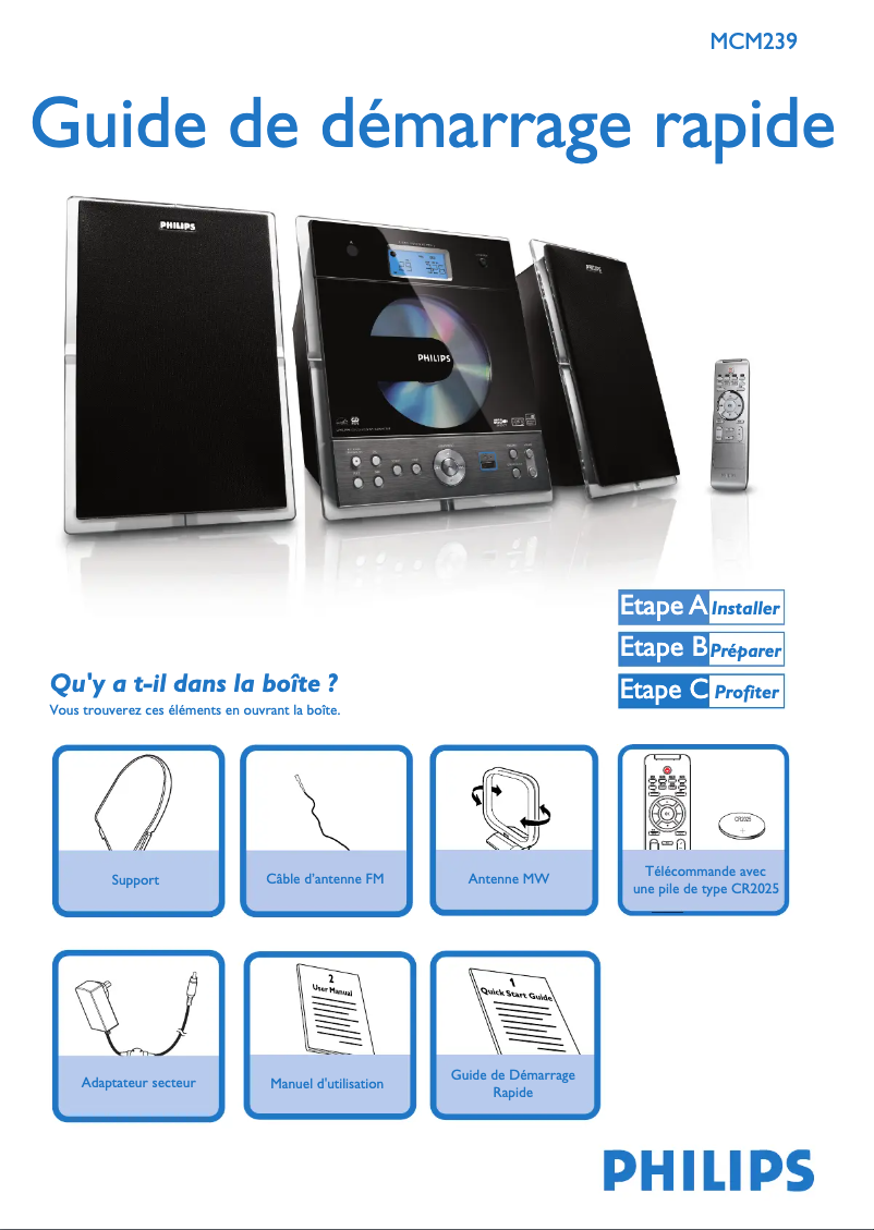Página 1 del manual Guía de inicio rápido Philips MCM239