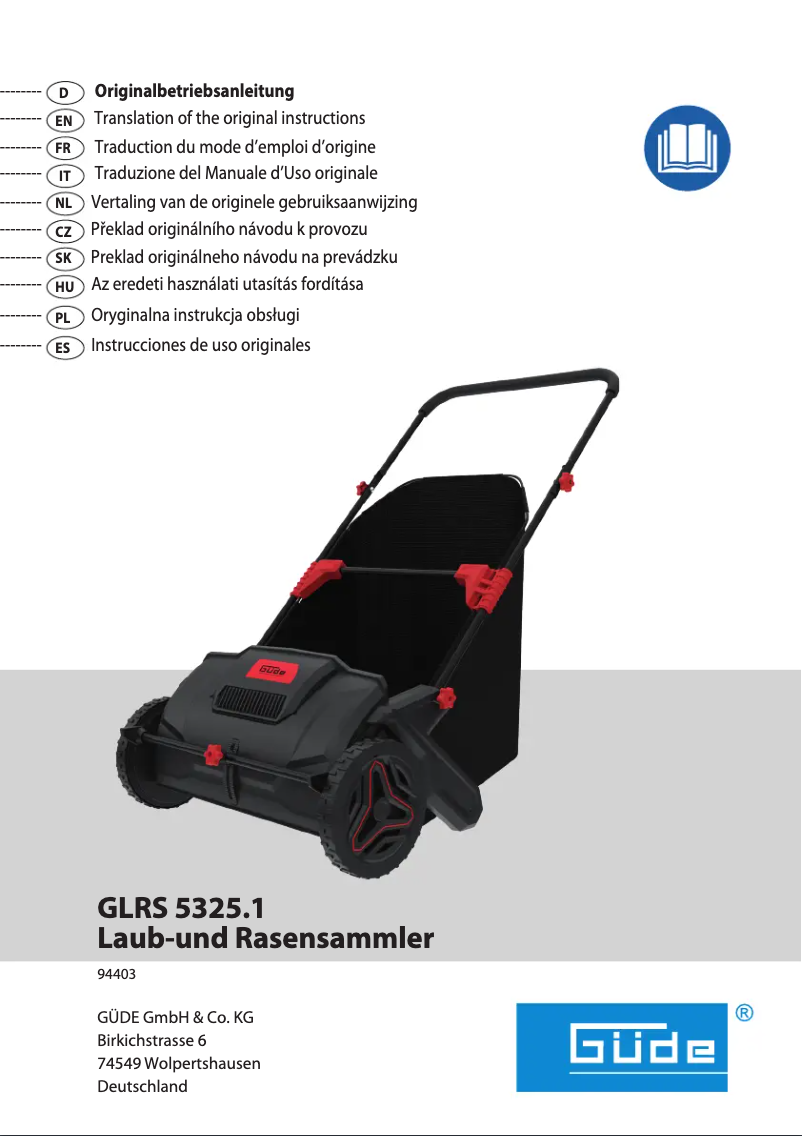 Page 1 de la notice Manuel utilisateur Güde GLRS 5325.1