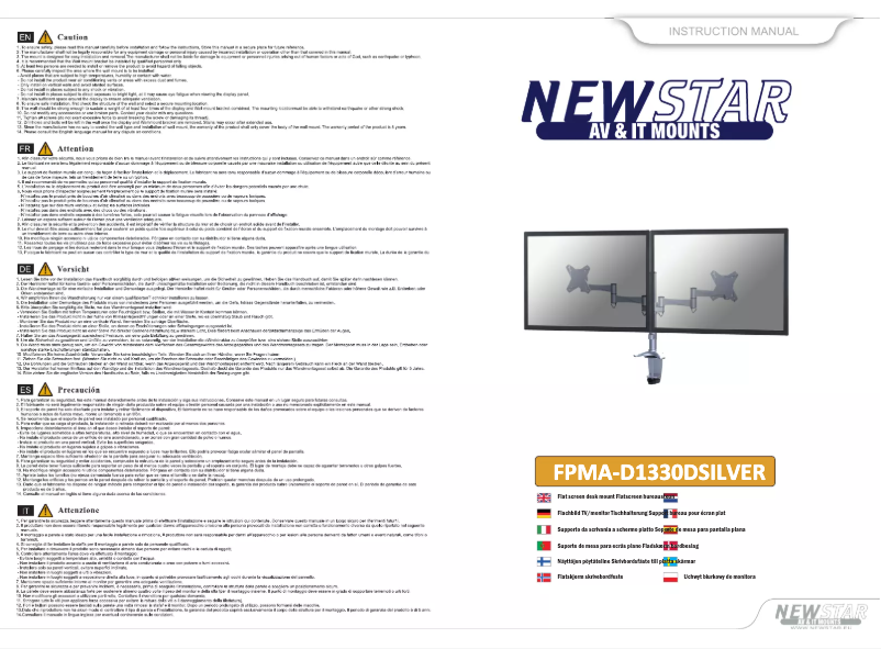 Page n°1 - Manuel utilisateur Newstar FPMA-D1330D