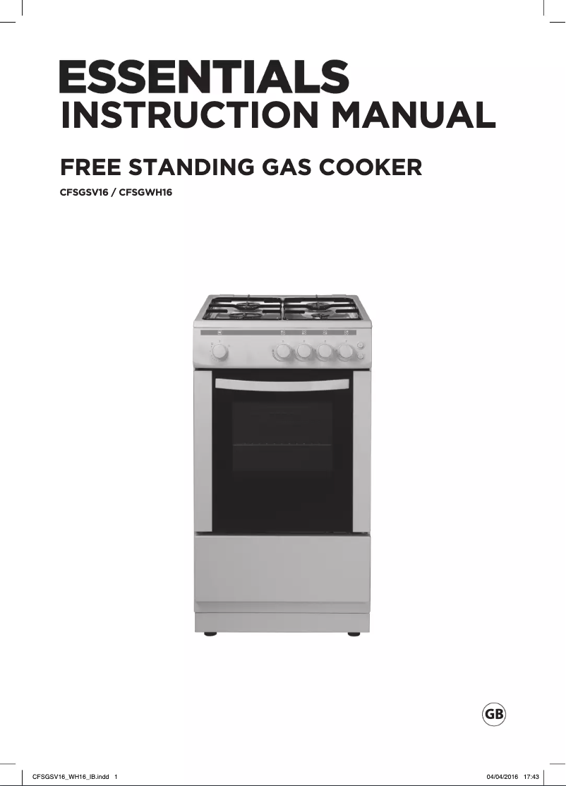 Image de la première page du manuel de l'appareil CFSGSV16