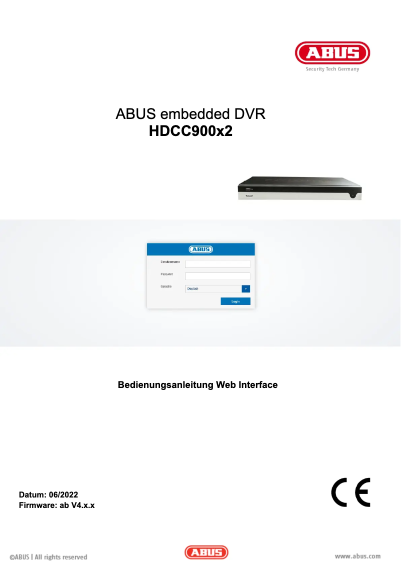 Page n°1 - Manuel utilisateur Abus HDCC90022